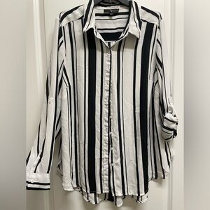 Fred David Black and White Striped Shirt